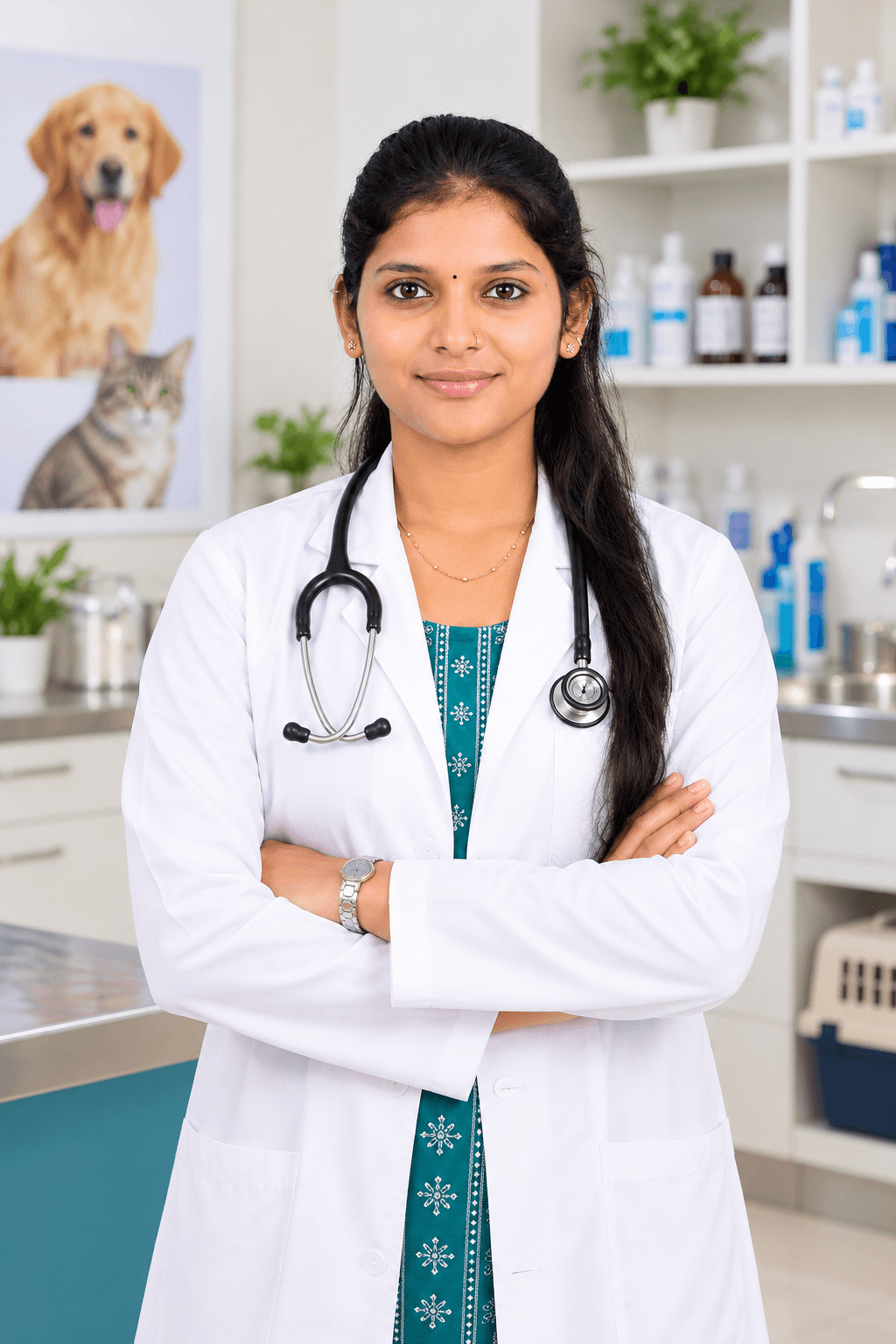 Dr. B. Dayana Priyatharshini, veterinary surgeon at Sanchu Animal Hospital
