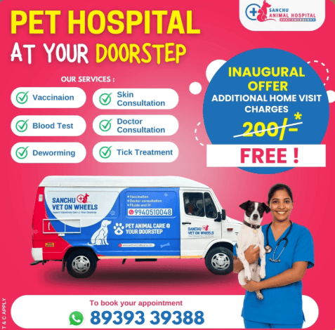 Mukesh, pet groomer at Sanchu Animal Hospital